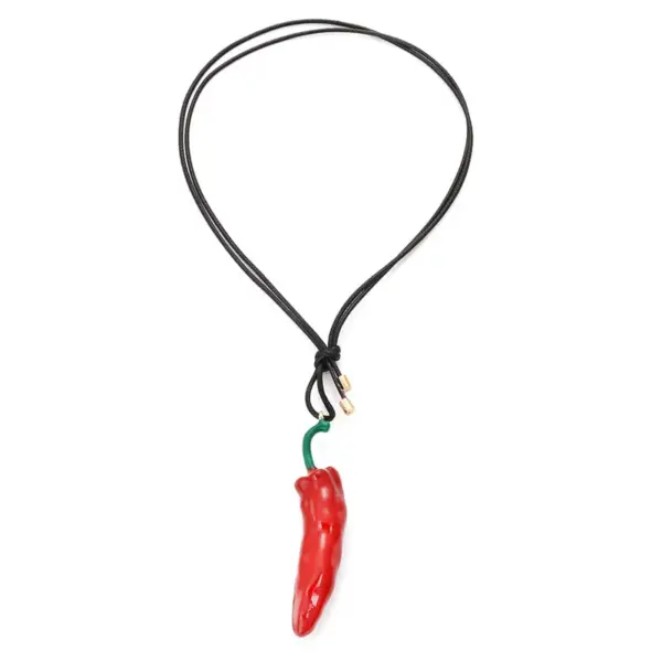 Bohemian Vintage Red Pepper Pendant Necklace - Image 4