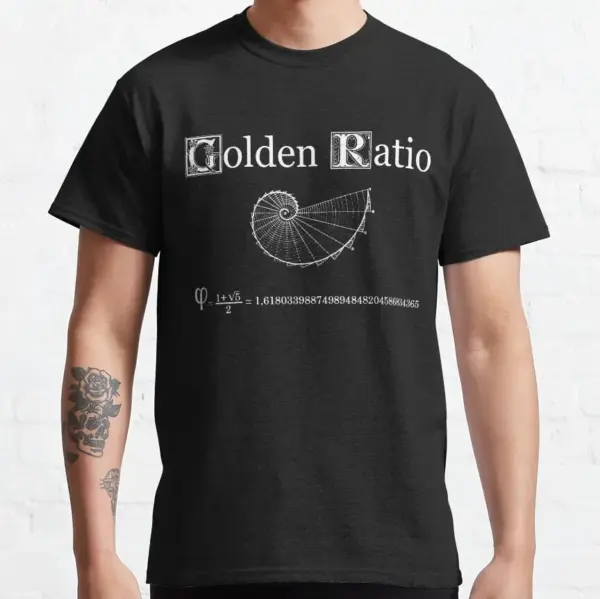 Golden Ratio Nautilus Graphic T-Shirt for Men - Image 5