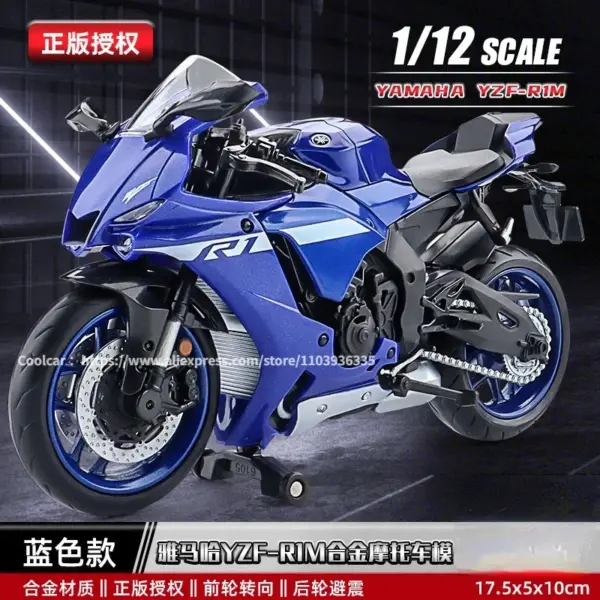 1:12 Scale Yamaha YZF-R1M Diecast Motorcycle Model - Image 39