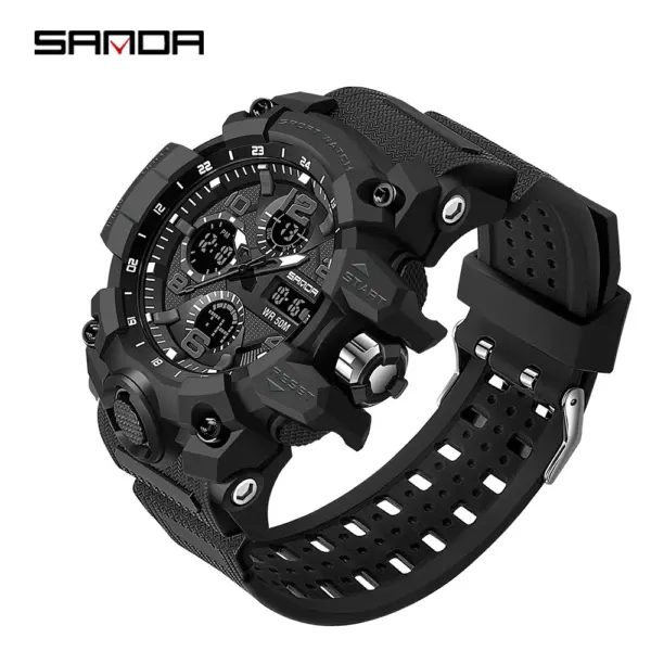 SANDA 6021 Men's Waterproof Dual Display Watch - Image 7