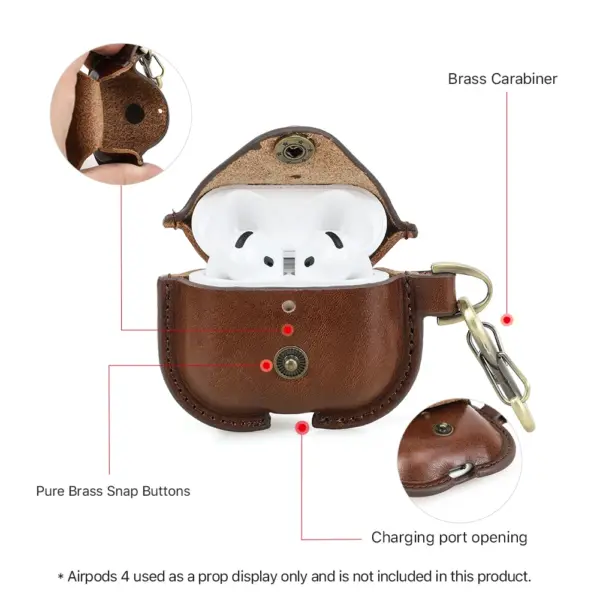 Genuine Leather Case for AirPods 4 - Image 5