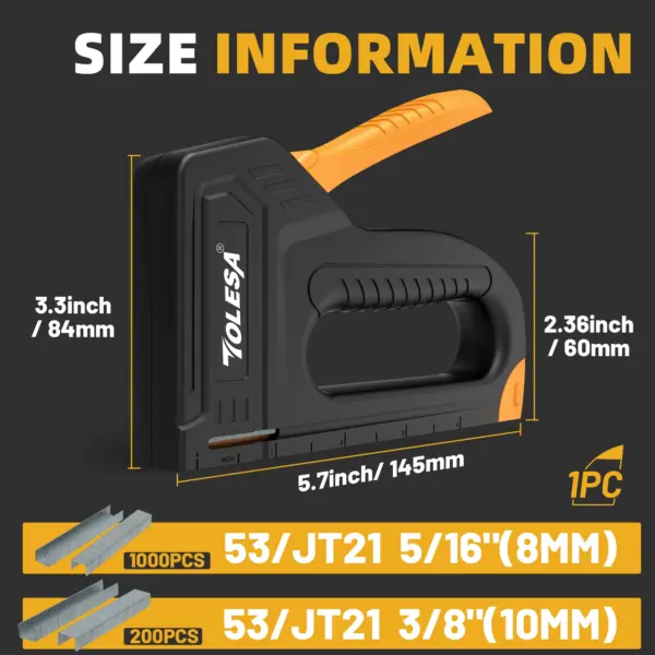 TOLESA Light-Duty Staple Gun with 1200 Staples - Image 6