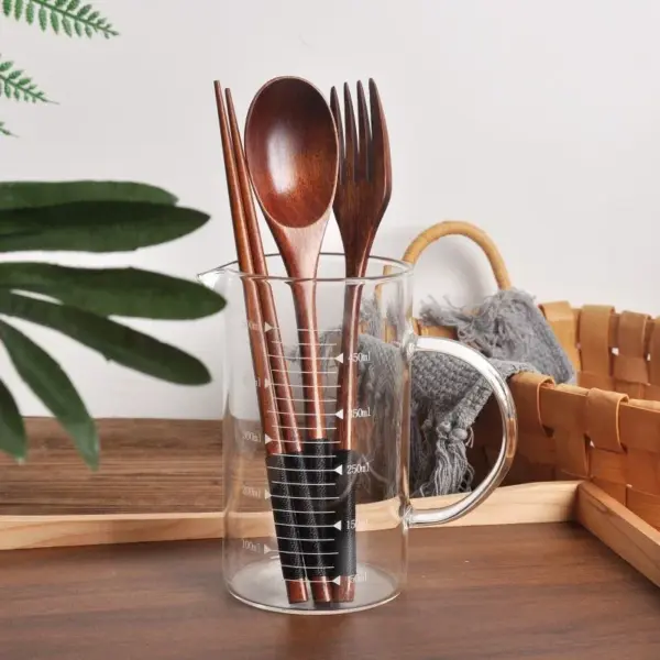 Wooden Portable Cutlery Set for Two - Image 4