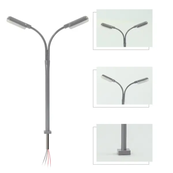 5pcs Bright White LED Street Lights TT Scale - Image 2