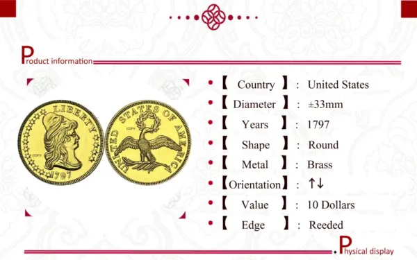 1797 Liberty Capped Bust Gold Replica Coin - Image 6