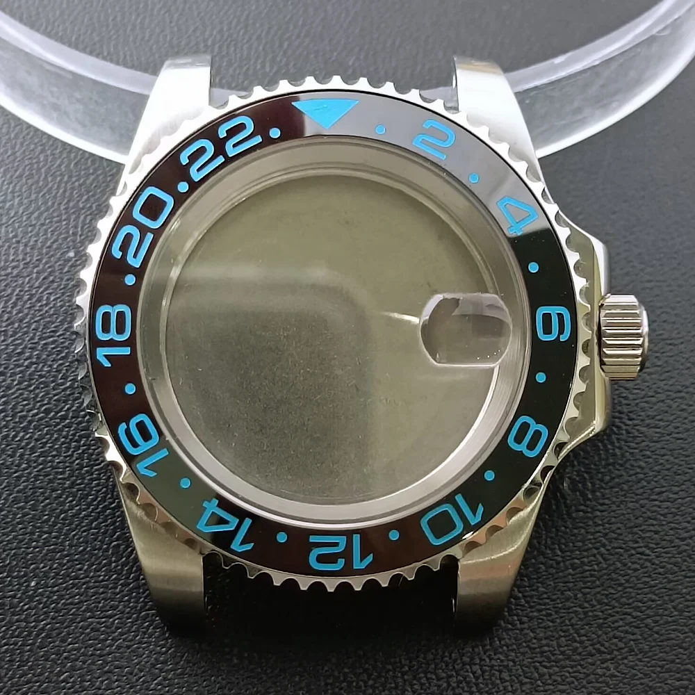 NH35 GMT Steel Watch Case 40.5mm Silver 124 NH35 GMT Steel Watch Case 40.5mm Silver - Image 124