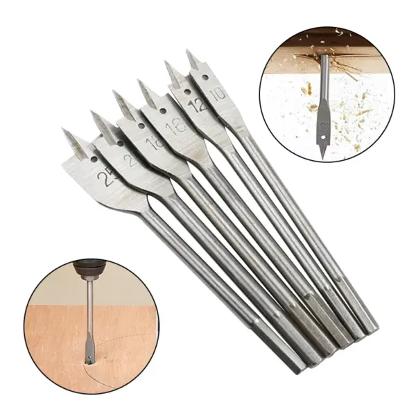 6pc High Carbon Steel Flat Drill Bit Set - Image 4