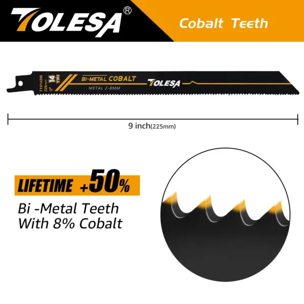TOLESA 5PCS Bi-Metal Reciprocating Saw Blades - Image 3