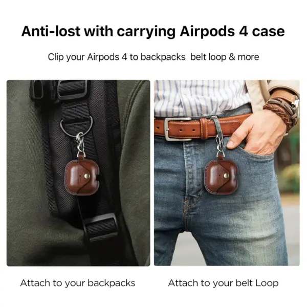 Genuine Leather Case for AirPods 4 - Image 2