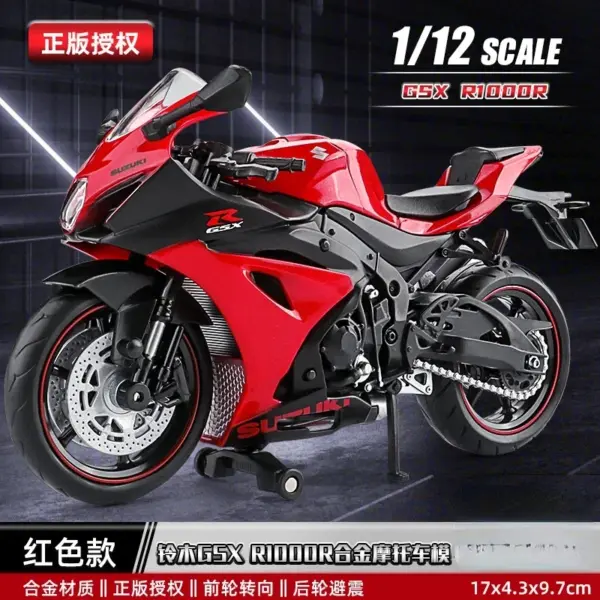 1:12 Scale Yamaha YZF-R1M Diecast Motorcycle Model - Image 15