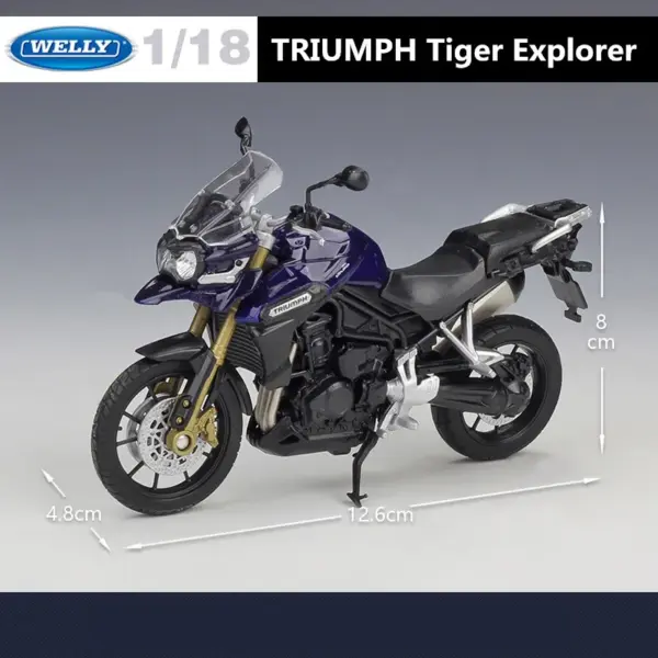 Welly 1:18 Triumph Tiger Alloy Model Motorcycle - Image 2