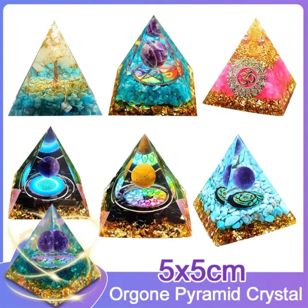 5cm Natural Stone Orgonite Pyramid Crystal - Image 2