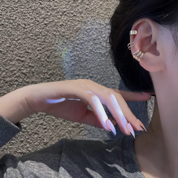 Silver Leaf Clip Earrings Set for Women and Men - Image 2