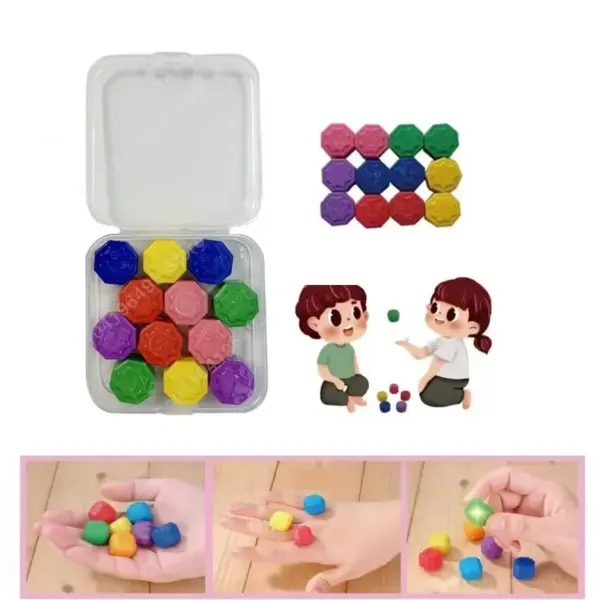 6Pcs Colorful Gonggi Jack Stone Set - Image 2