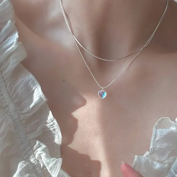 Kpop Heart Shaped Pendant Necklace