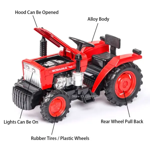 1:32 Metal Diecast Farm Tractor Model Toy - Image 2