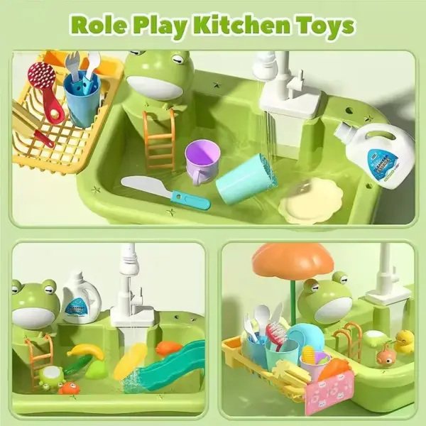 Kids Kitchen Sink Playset with Water Toys - Image 4