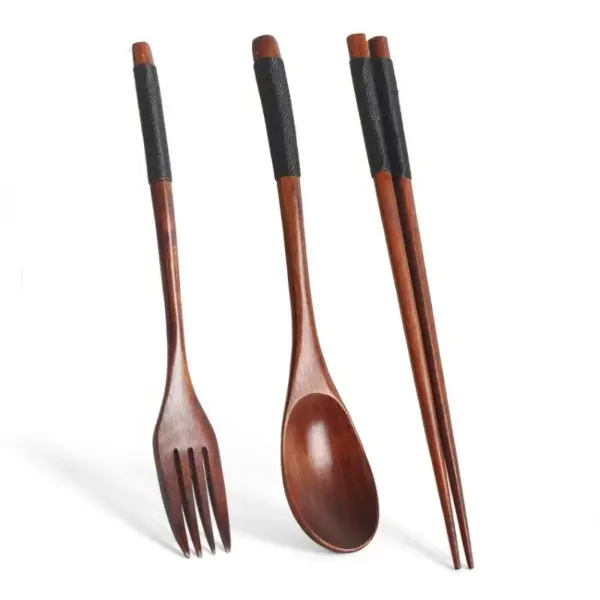 Wooden Portable Cutlery Set for Two - Image 9