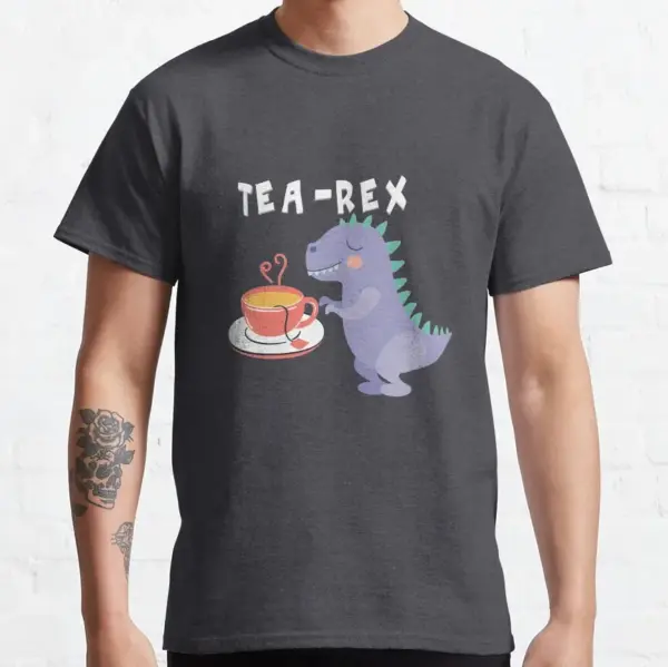 Funny T-Rex Tea Graphic T-Shirt for Men - Image 7