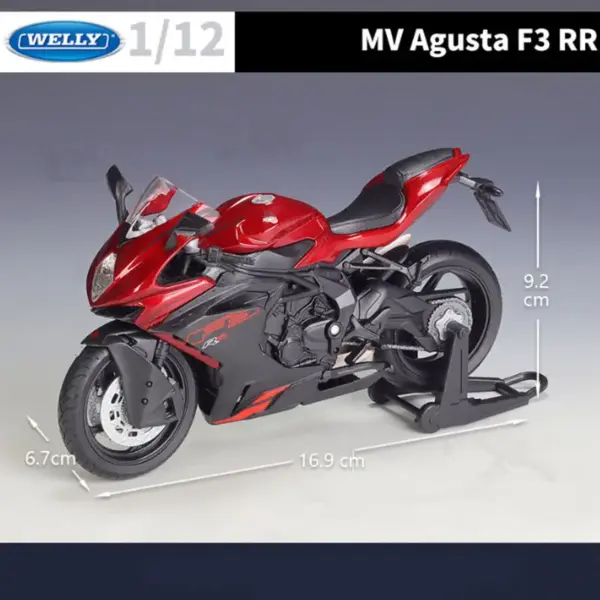 WELLY 1:12 MV Agusta F3 RR Diecast Motorcycle - Image 4