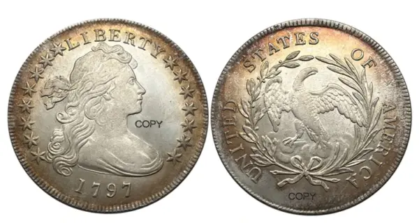 Draped Bust Small Eagle Silver Plated Coin - Image 7