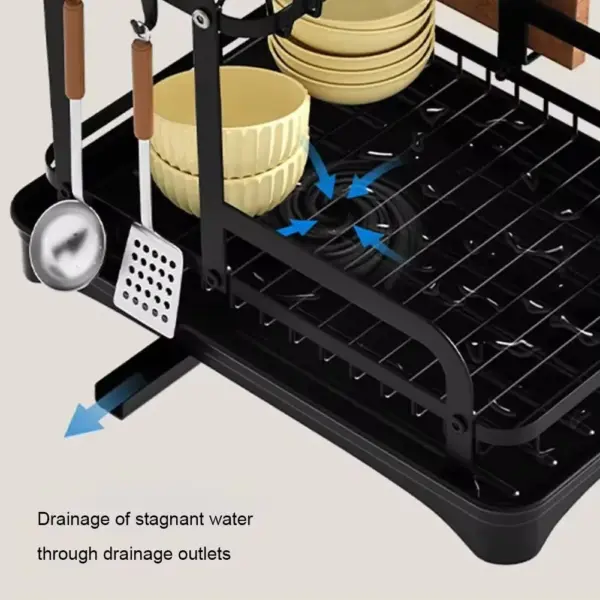 2025 2-Layer Kitchen Dish Drain Rack with Drip Tray - Image 5