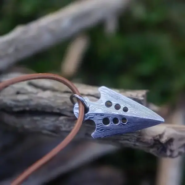 Arrowhead Harpoon Pendant Survival Tool Necklace - Image 3