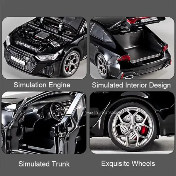1:24 Scale RS7 Sportback A8 Diecast Model Car - Image 3