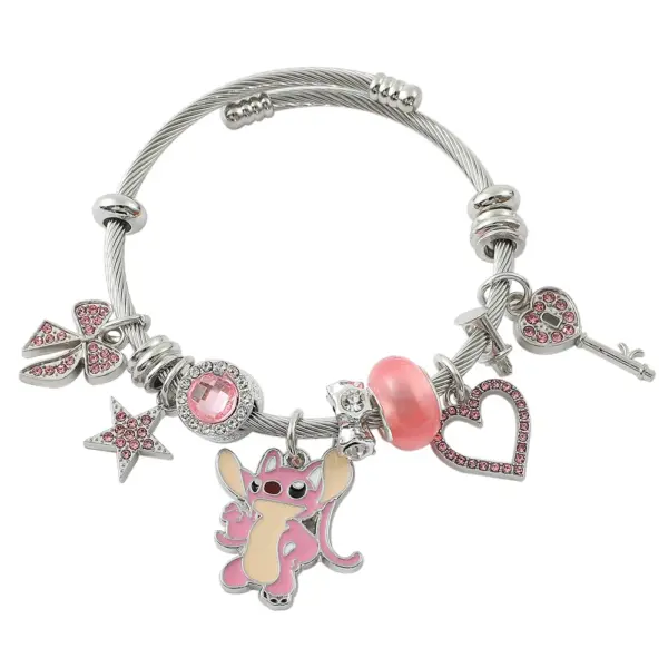 Trendy Disney Stitch Heart Beaded Bracelet - Image 4