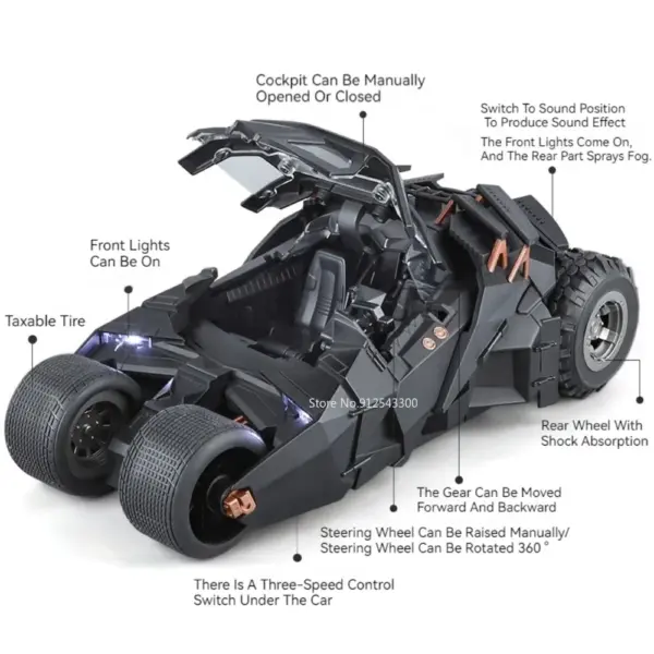 1:18 Scale Batmobile Model with Sound Features - Image 2