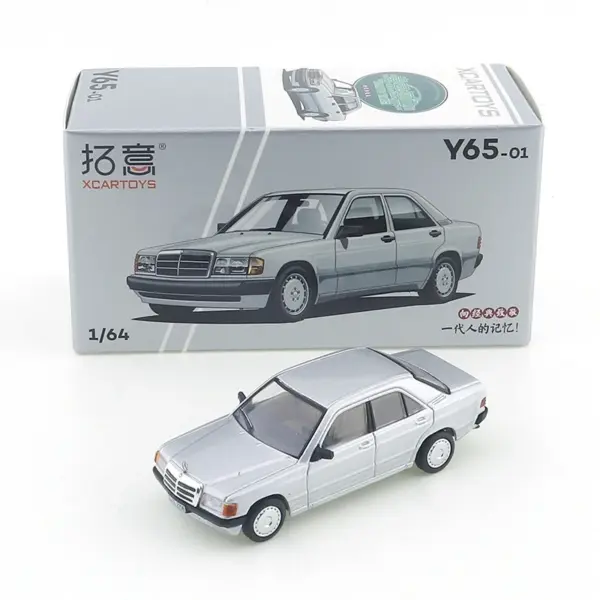Benz 190E Blue Diecast Model Car 1:64 - Image 8
