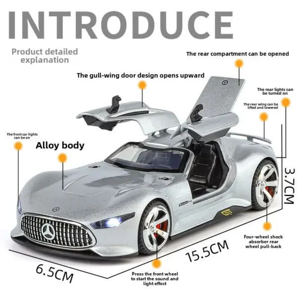 1:32 Benz AMG GT Alloy Model Car - Image 4