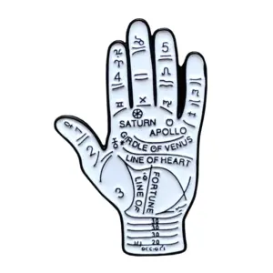 Palmistry Astrology Brooch with Saturn and Apollo
