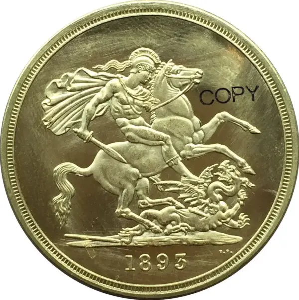 Victorian Five Pounds Replica Coin 1893 - Image 2