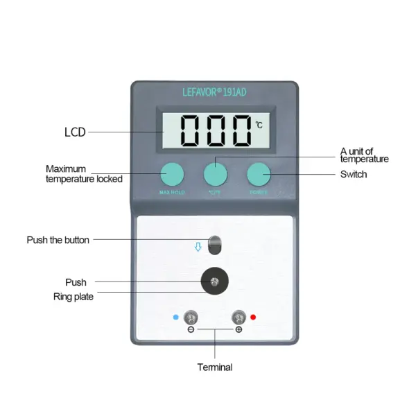 LF191AD Soldering Iron Thermometer with Sensors - Image 3