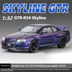 1:32 Diecast Nissan GTR R34 Alloy Model 22 S5115e3f3101d47fbaad733f3877a31d8w