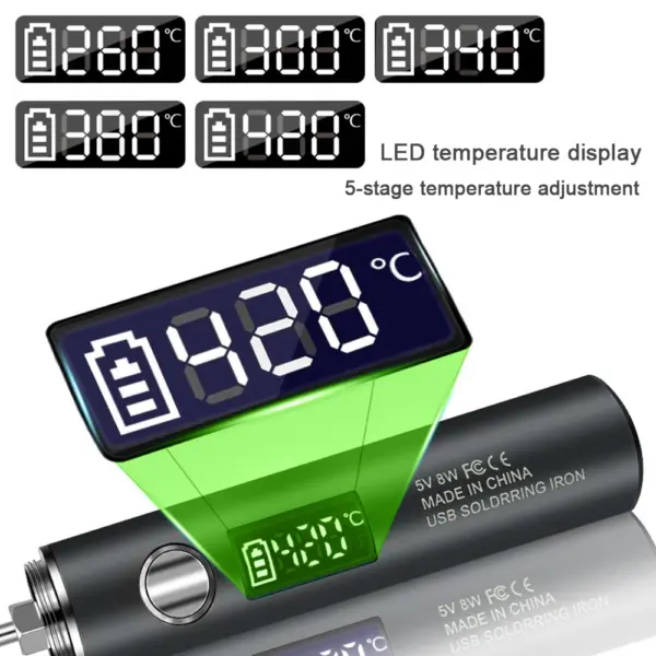 USB Soldering Iron 5V 8W with Battery - Image 5
