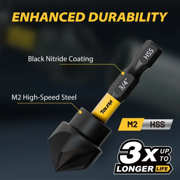 TOLESA 5-Piece Countersink Drill Bit Set - Image 2