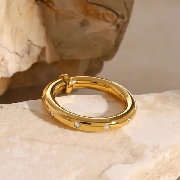 Zircon Ring for Men - 18K Gold Plated - Image 6