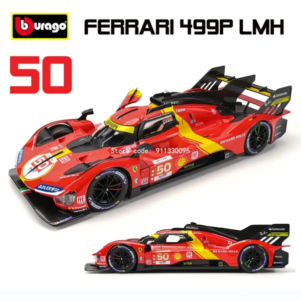 Bburago 1:18 Ferrari 499P LMH Diecast Model - Image 9