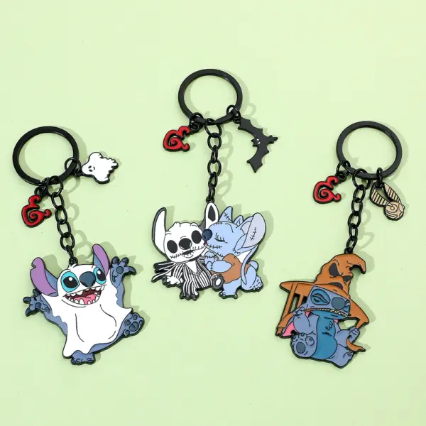 Disney Stitch Keychain Antique Silver Design - Image 2