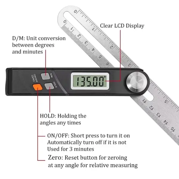 Digital Angle Ruler 360 Degree Protractor Tool - Image 5