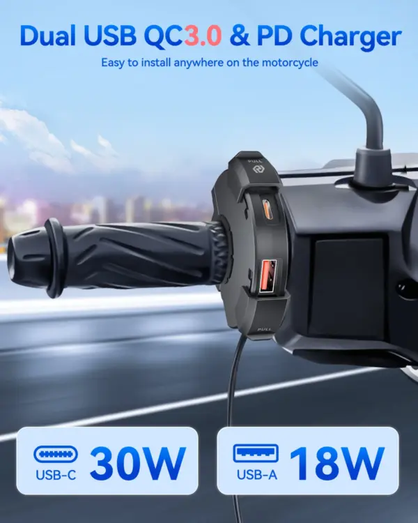 30W Waterproof USB Charger for Motorcycles - Image 2