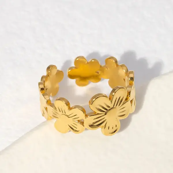 Geometric Adjustable Stainless Steel Rings Set - Image 9