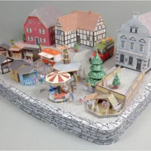 Town Scene Buildings 3D Paper Model Kit 17 S521ef58bc70845cf83c53efed2b9b5d13