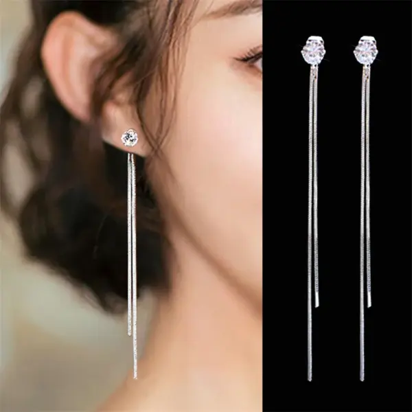Trendy Drop Earrings with Star Heart Pendants - Image 7