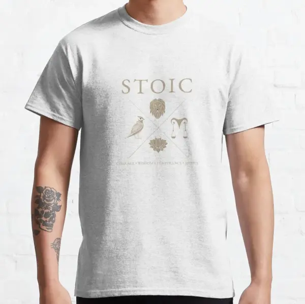 Courage Wisdom Justice Stoicism Graphic Tee - Image 9