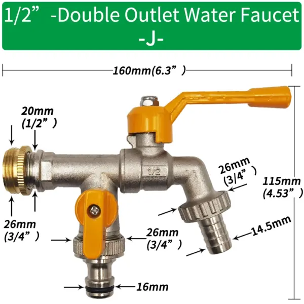 Brass Garden Hose Faucet Adapter 1/2 Inch - Image 12