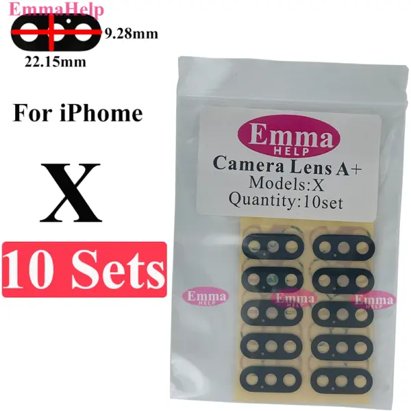 EmmaHelp 10-Pack Rear Camera Lens for iPhone Models - Image 9