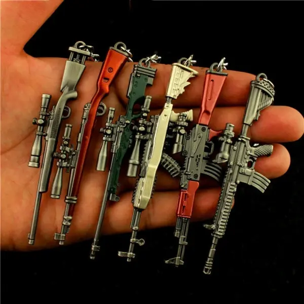 PUBG Mini Gun Metal Keychain RPG 98K AWM - Image 17